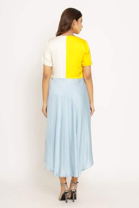 Neora By Nehal Chopra Color Block Dress 