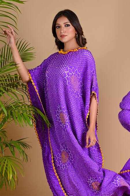 Shop Dyelogue Blue Gajji Silk Bandhani Draped Dress Online at Aza Fashions Shop_Dyelogue_Blue Gajji Silk Bandhani Draped Dress _Online_at_Aza_Fashions