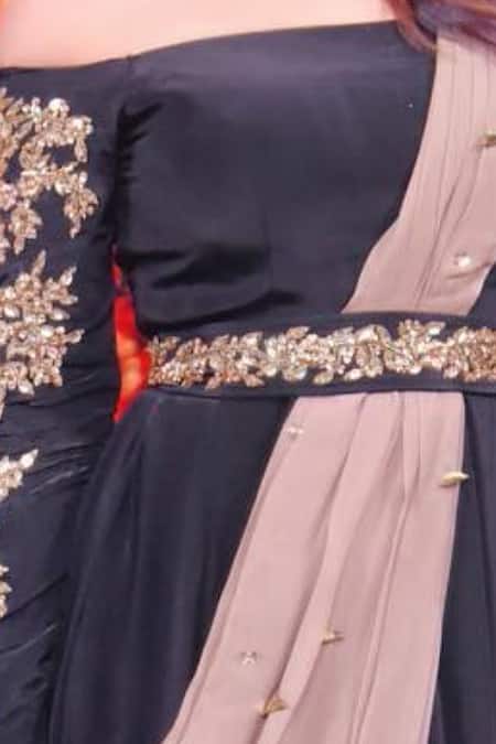 Parul Gandhi Off Shoulder Draped Gown 