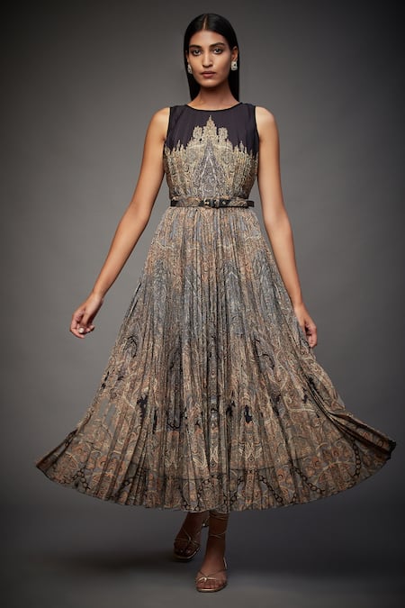 RI.Ritu Kumar Printed Flared Midi Dress 