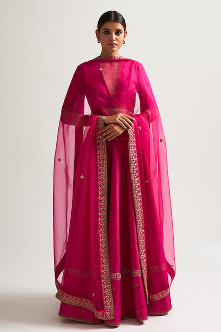 Nishar Ahmed Silk Bridal Lehenga Set 