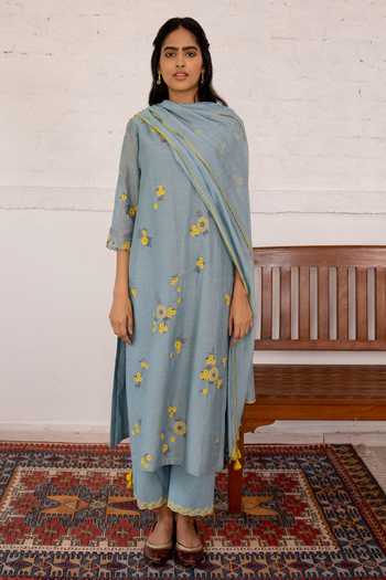 Vaayu  Cotton Chanderi Kurta Set 