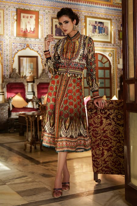 Rajdeep Ranawat Reha Silk Dress with Jacket 