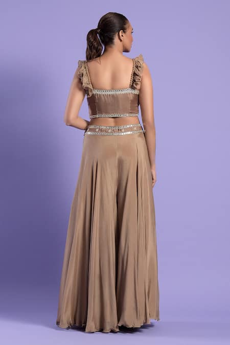 Two Sisters By Gyans Embroidered Top Palazzo Set 