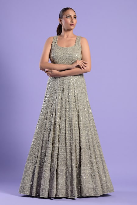 Two Sisters By Gyans Floral Embroidered Gown 