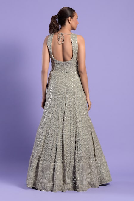 Two Sisters By Gyans Floral Embroidered Gown 