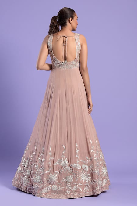 Two Sisters By Gyans Embroidered Anarkali With Dupatta 