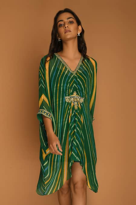 k-anshika Striped Kaftan Dress 
