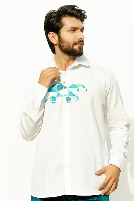 Runit Gupta Cotton Embroidered Shirt For Kids For Kids