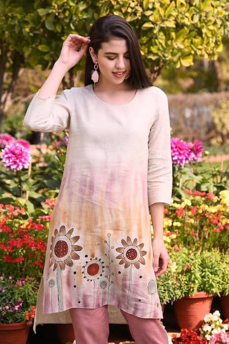 Linen Bloom Linen Hand Painted Tunic 