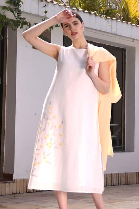 Womens white linen on sale dress