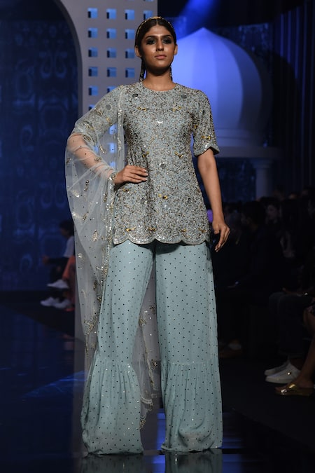 Payal Singhal Henna Embroidered Kurta Sharara Set 