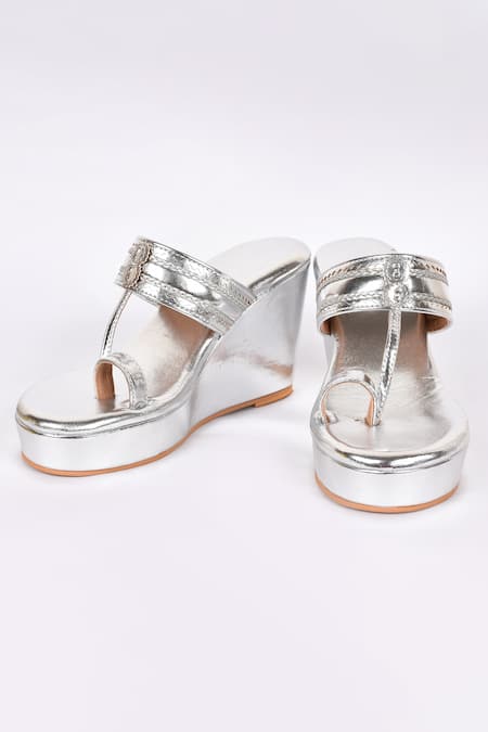 Diamond Platform Sandal - Silver - GLITTER FASHION