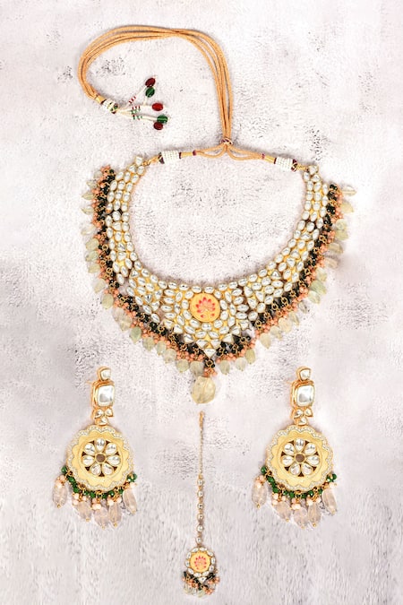 Auraa Trends Floral Kundan Necklace Set 