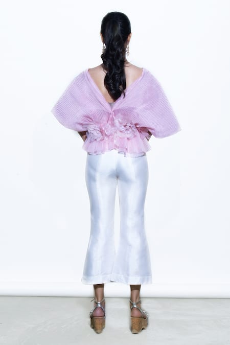 Shop Shriya Som White Cropped Pant at Aza Fashions Shop_Shriya Som_White Cropped Pant _at_Aza_Fashions