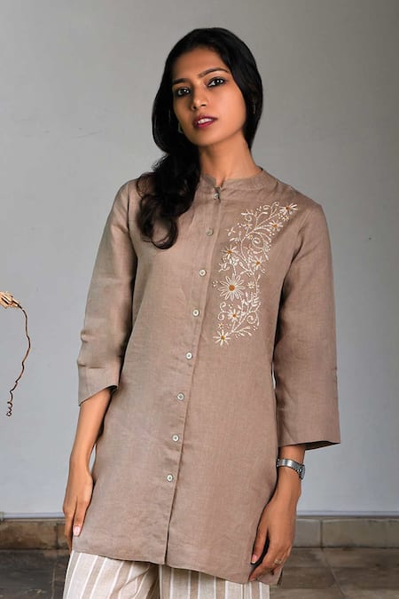 Linen Bloom Linen Embroidered Tunic 