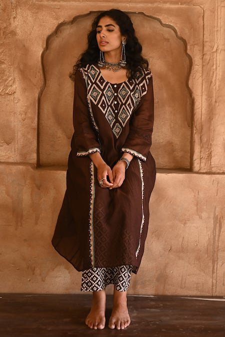 Rekha Agra Chanderi Kurta & Pant Set 