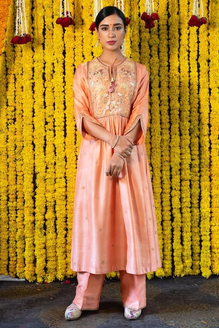 Label Niti Bothra Embroidered Kurta & Palazzo Set 