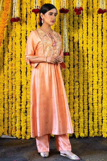 Label Niti Bothra Embroidered Kurta & Palazzo Set 