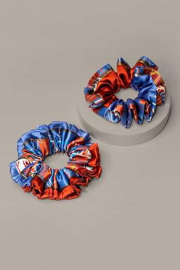 Shop_Hair Drama CO_Multi Color Digital Print Cruella Famous Scrunchies Set Of 2_Online_at_Aza_Fashions