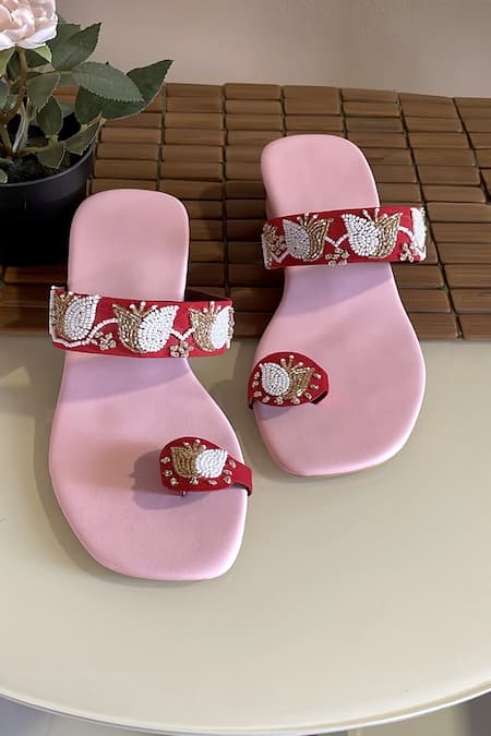 House Of Dhwni Singhvi Tulip Embellished Block Heels 