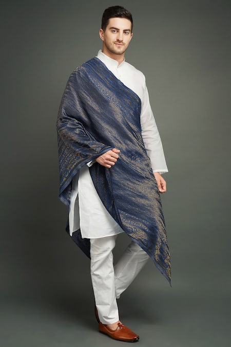 Dusala Blue Pashmina Stole Online at Aza Fashions Dusala_Blue Pashmina Stole _Online_at_Aza_Fashions