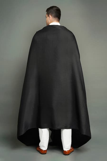 Shop_DUSALA_Black Pashmina Handwoven Shawl _at_Aza_Fashions