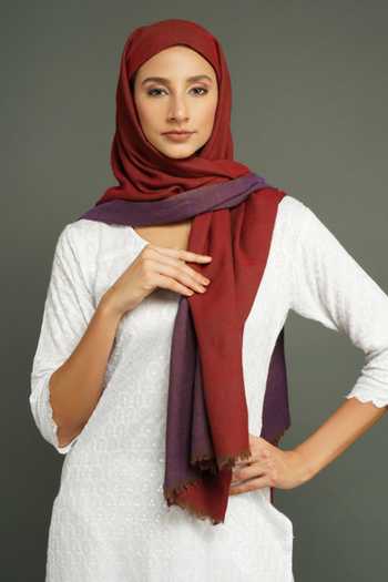 Buy Dusala Maroon Reversible Pashmina Stole at Aza Fashions Buy_Dusala_Maroon Reversible Pashmina Stole_at_Aza_Fashions