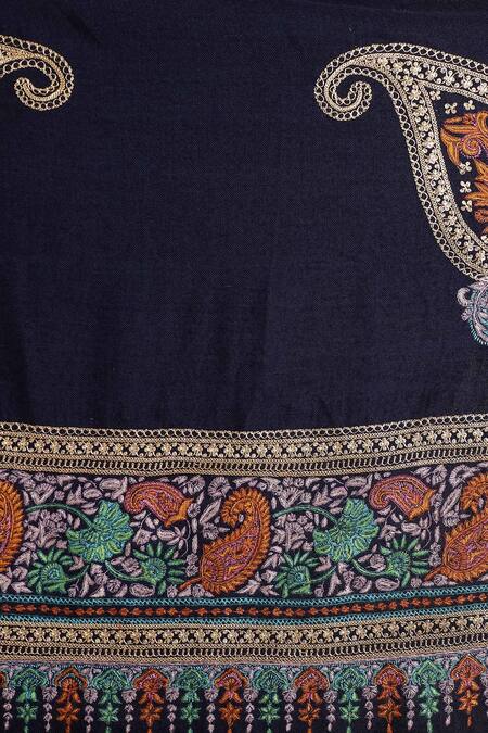 Buy_Dusala_Black Handwoven Pashmina Shawl_Online_at_Aza_Fashions