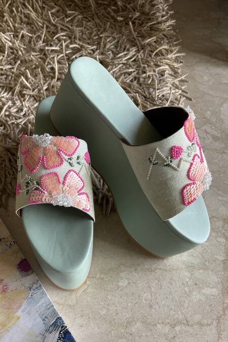 House Of Dhwni Singhvi Sequin Embellished Block Heels 