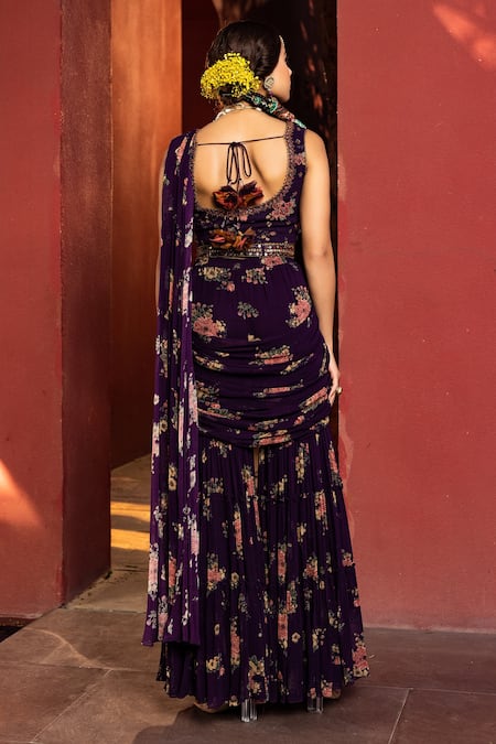 Kalista Arisha Pre-Draped Gharara Saree Set