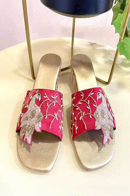 House Of Dhwni Singhvi Morni Embellished Wedges 