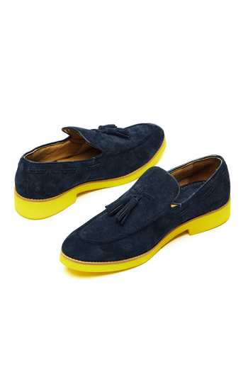 Mistersinister_Blue Tassel Top Suede Shoes _Online_at_Aza_Fashions
