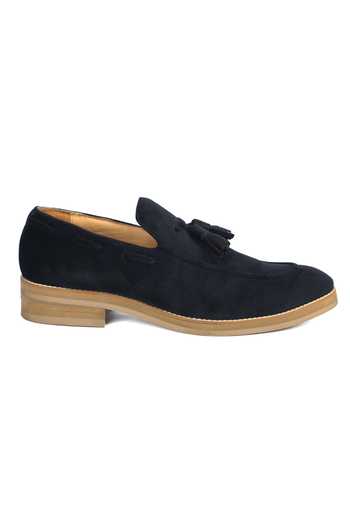 Mistersinister_Black Tassel Top Velvet Shoes _Online_at_Aza_Fashions