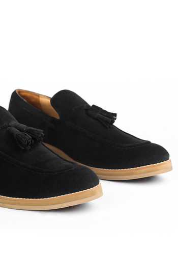 Shop_Mistersinister_Black Tassel Top Velvet Shoes _Online_at_Aza_Fashions
