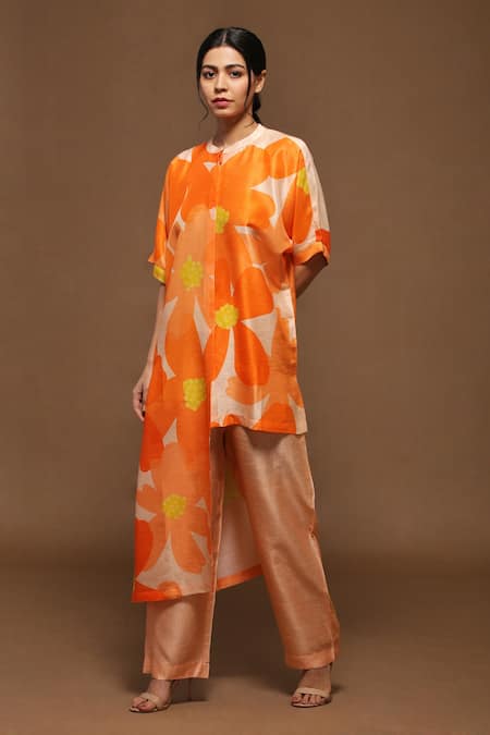 Clos Printed Asymmetric Kurta & Pant Set 