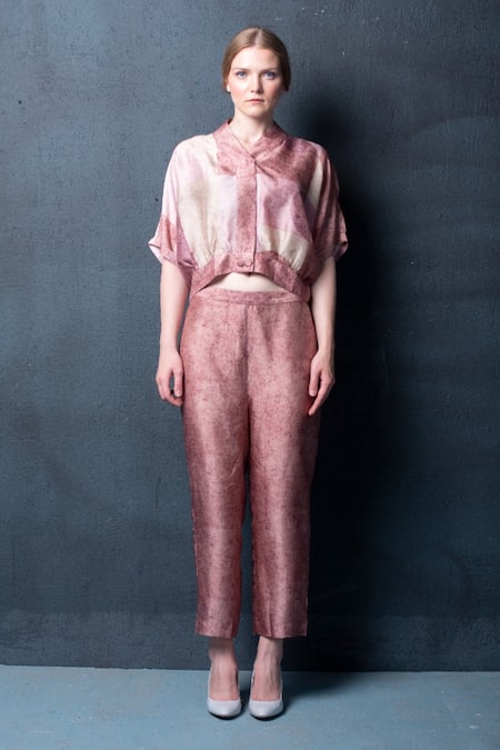 Clos Geometric Abstract Print Top & Pant Set 