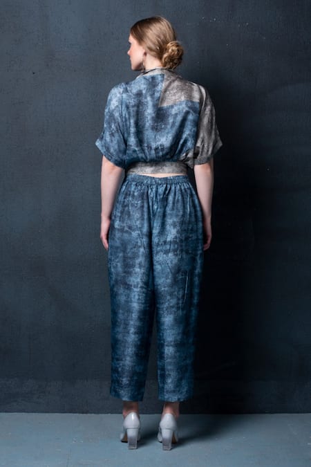Clos Geometric Abstract Print Top & Pant Set 