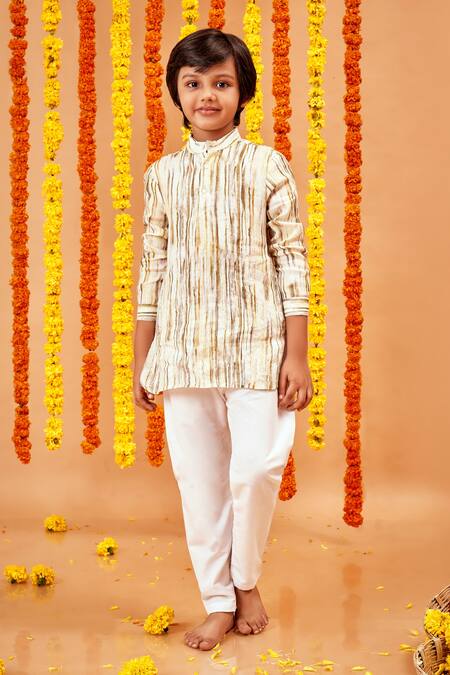 Little Luxury Multi Color Striped Kurta Set 