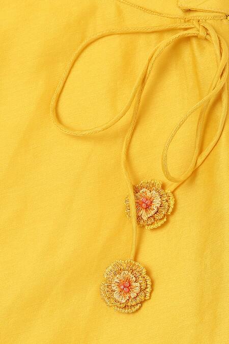 Buy Little Luxury Yellow Chanderi Embroidery Lehenga Set Online at Aza Fashions Buy_Little Luxury_Yellow Chanderi Embroidery Lehenga Set _Online_at_Aza_Fashions