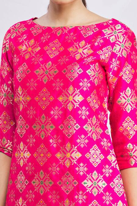 Naintara Bajaj Pink Silk Kurta And Pant Set at Aza Fashions Naintara Bajaj_Pink Silk Kurta And Pant Set_at_Aza_Fashions