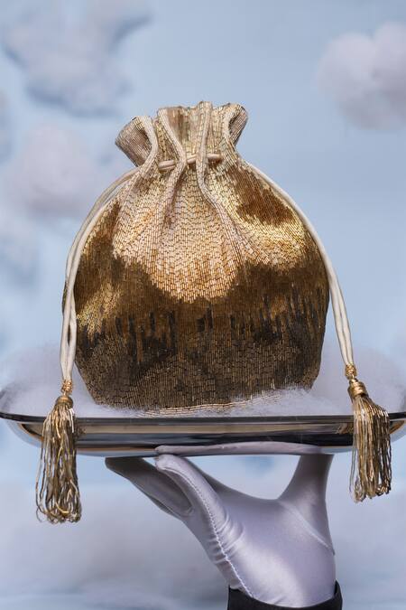 Lovetobag Gold Embroidered Dysis Potli Bag Online at Aza Fashions Lovetobag_Gold Embroidered Dysis Potli Bag _Online_at_Aza_Fashions