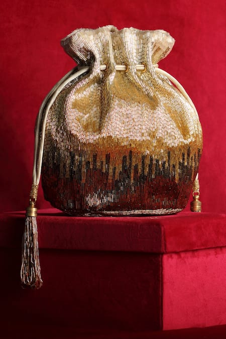 Shop Lovetobag Gold Embroidered Dysis Potli Bag at Aza Fashions Shop_Lovetobag_Gold Embroidered Dysis Potli Bag _at_Aza_Fashions