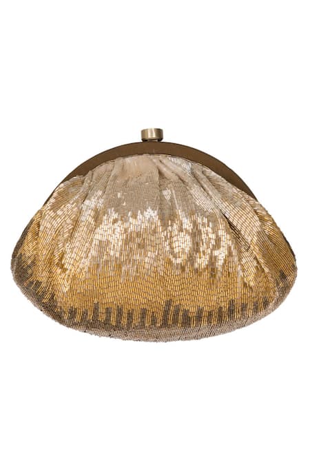 Shop Lovetobag Gold Embroidered Dysis Soft Pouch at Aza Fashions Shop_Lovetobag_Gold Embroidered Dysis Soft Pouch _at_Aza_Fashions