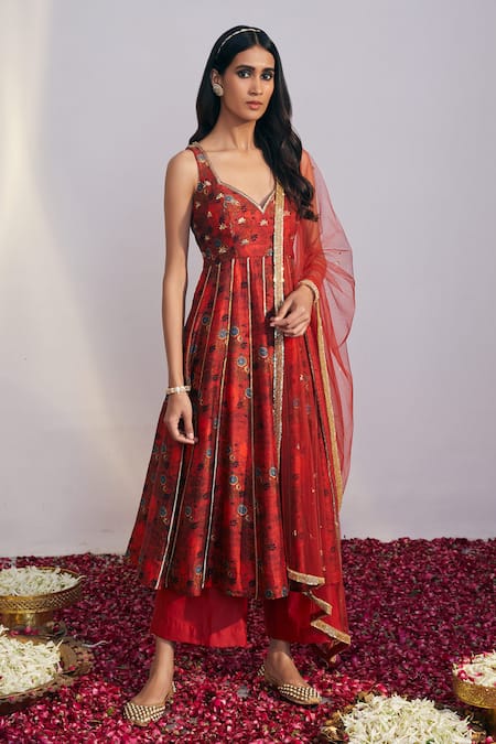 Drishti & Zahabia Floral Print Anarkali Set 