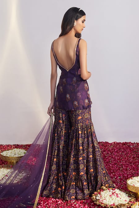 Drishti & Zahabia Floral Print Kurta Sharara Set 