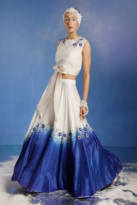 Eclat by Prerika Jalan Floral Embroidered Lehenga Set 