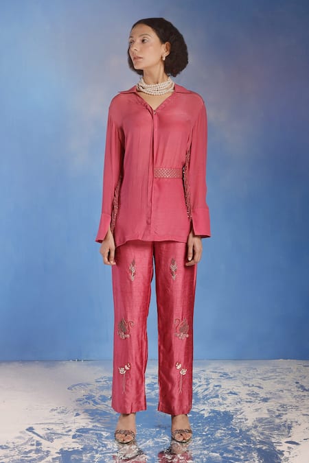 Eclat by Prerika Jalan Embroidered Pant Set & Belt 