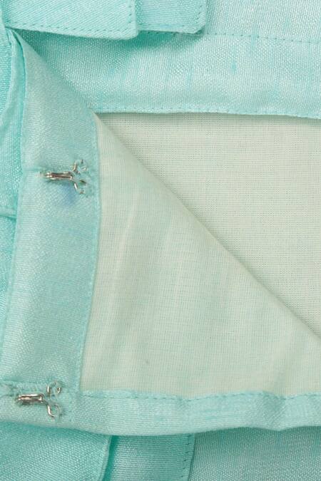 Champscloset_Blue Cotton Printed Lehenga Set _Online_at_Aza_Fashions