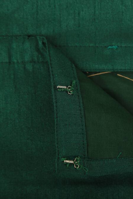 Buy_Champscloset_Red Cotton Embroidered Lehenga Set _Online_at_Aza_Fashions